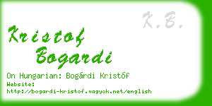 kristof bogardi business card